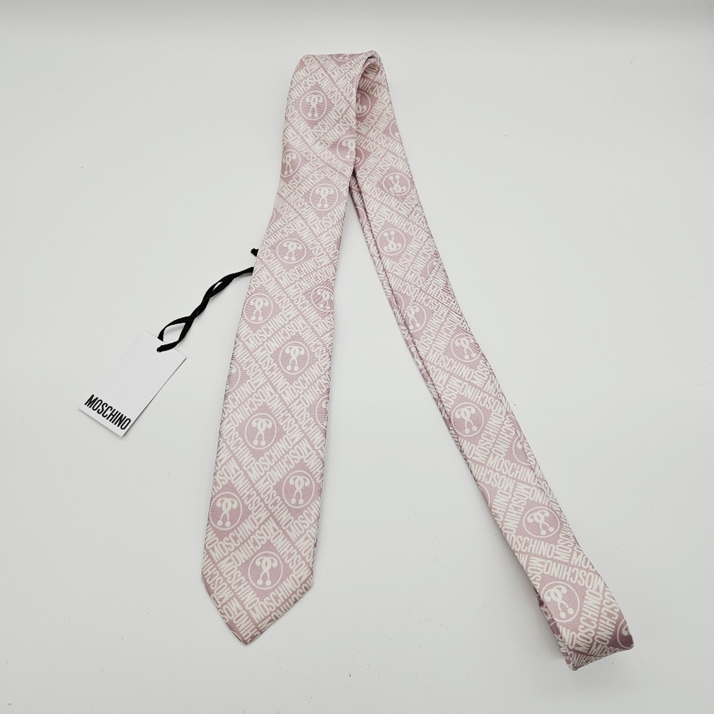 MOSCHINO | spellout monogram pattern neck tie - Picture 2 of 3